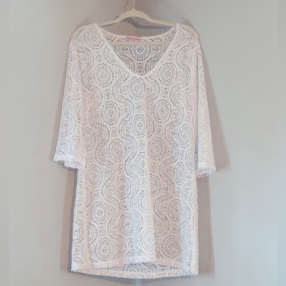 Pacific Beach Swim Lace Bathing Suit Cover Up - Size L/XL